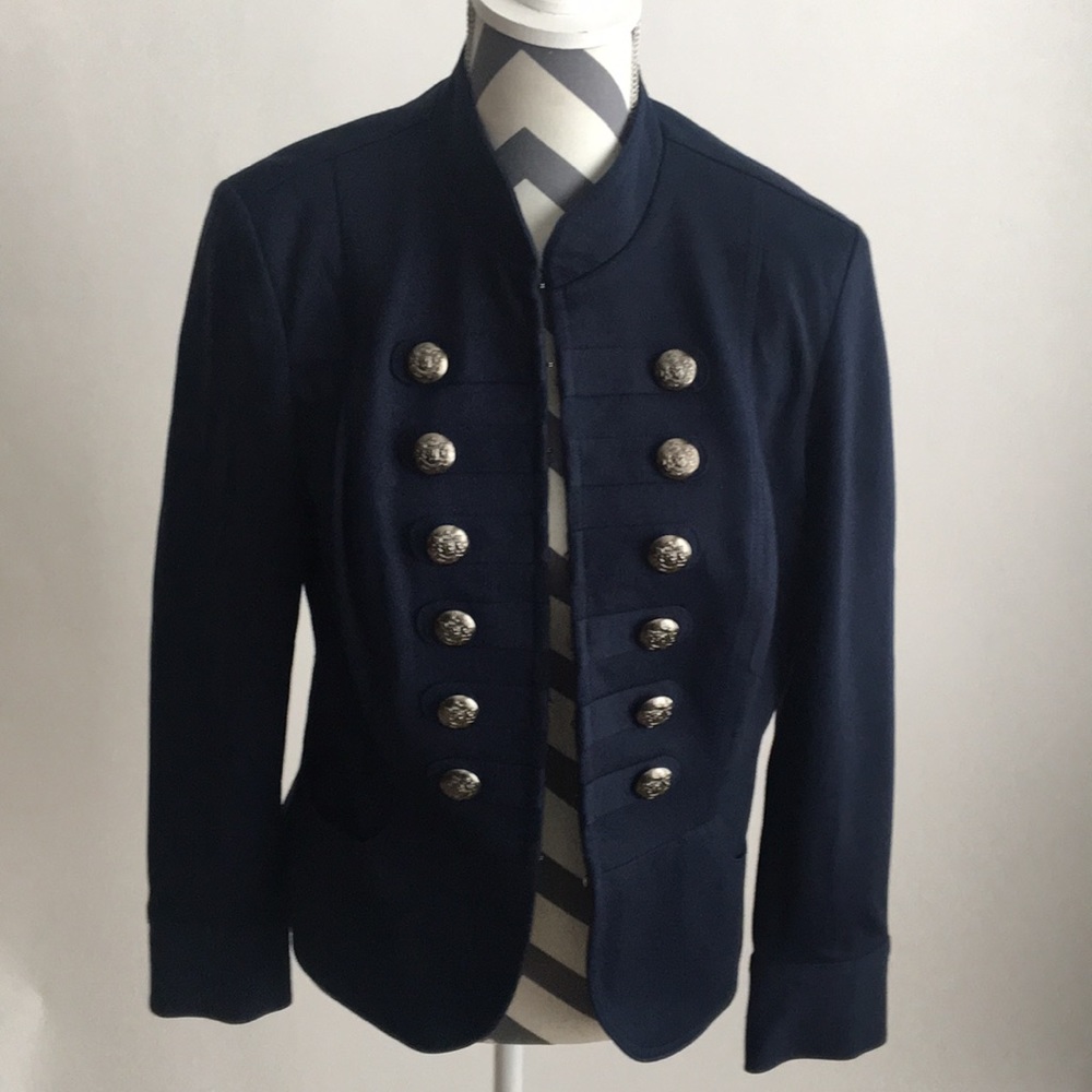 Navy Blue Military Style Jacket